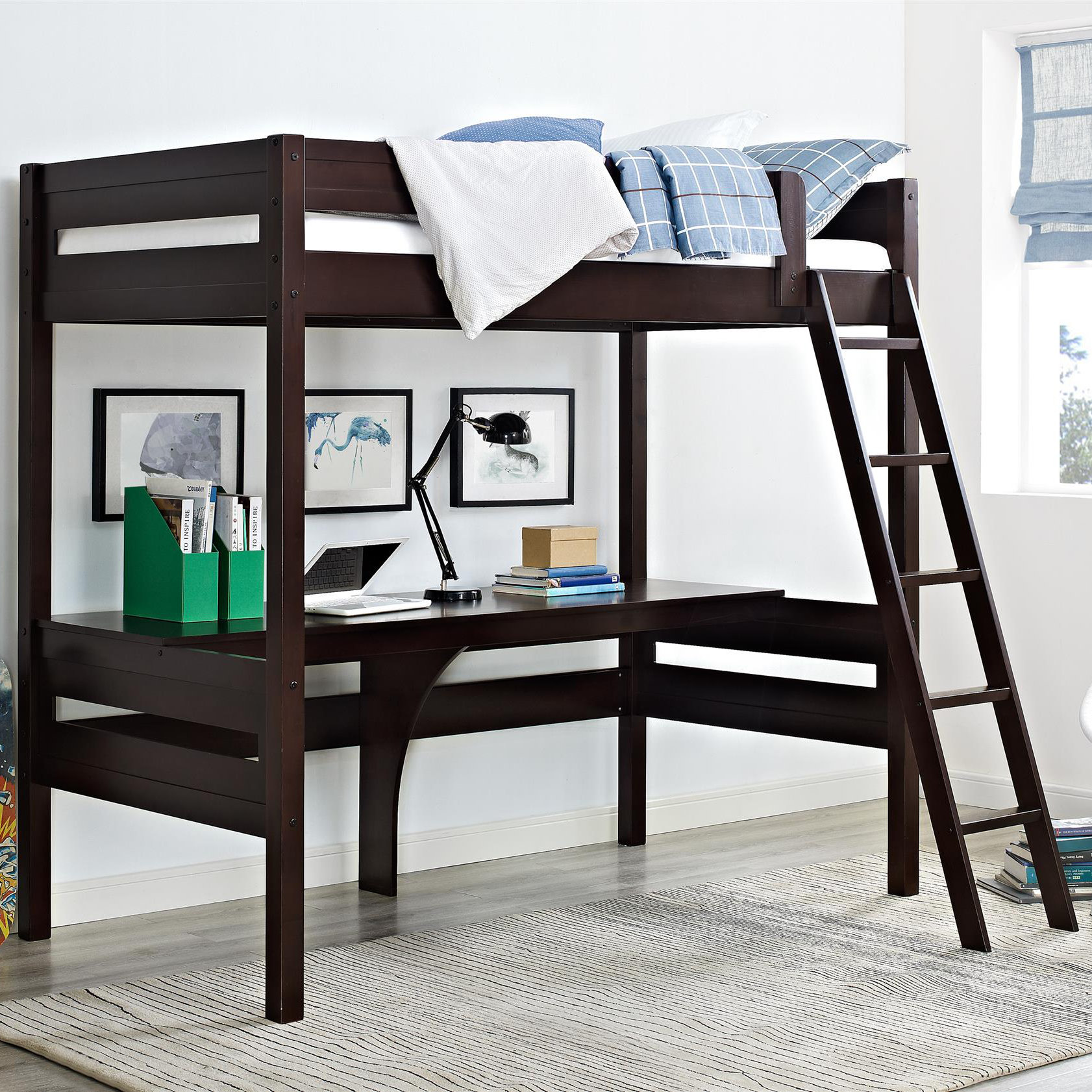 Alfred Twin Loft Bed with Desk & Reviews Joss & Main
